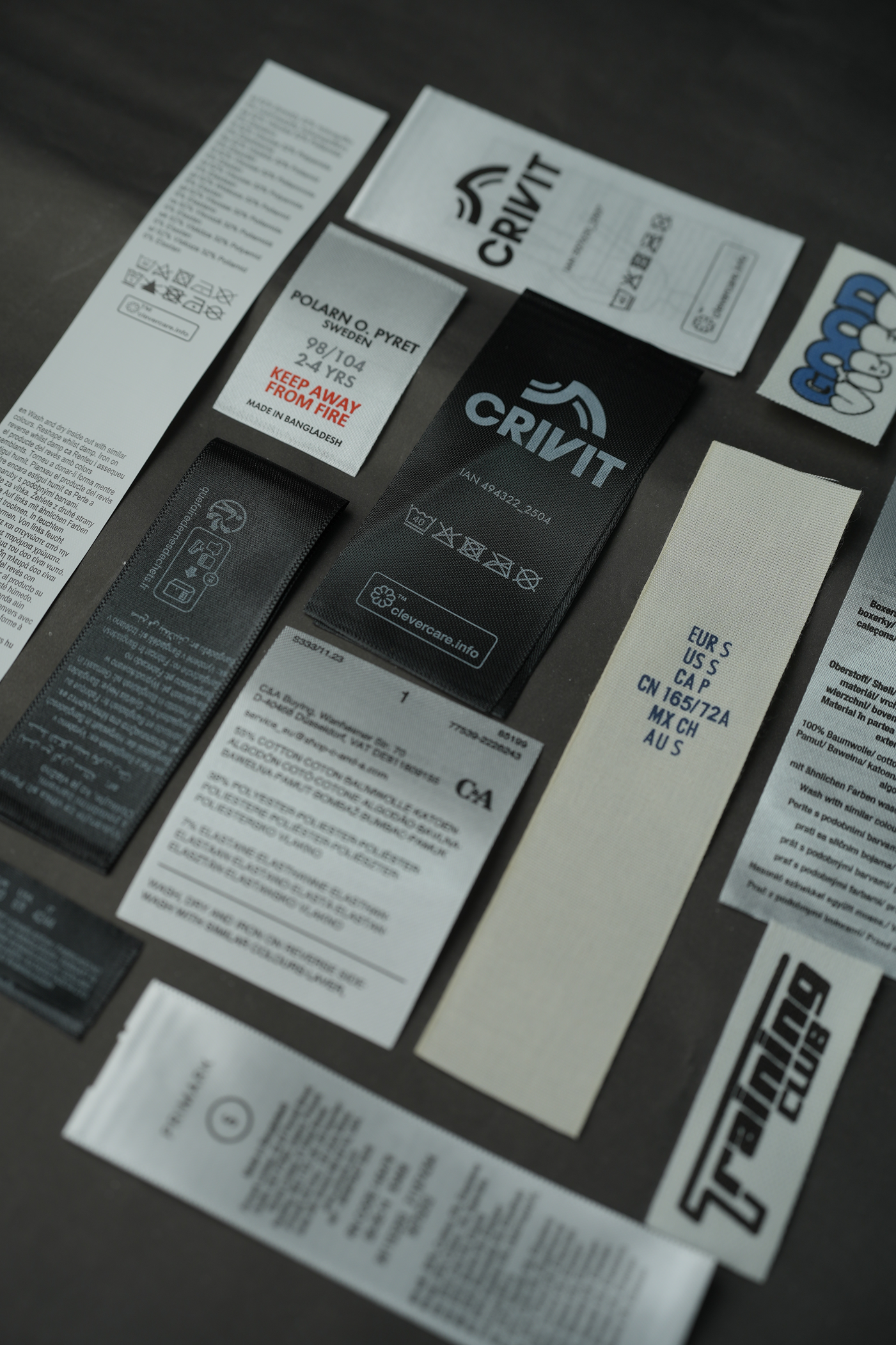 Printed care labels product 1